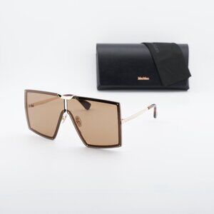 Max Mara MILLER MM0117 32E Shield Sunglasses - Gold/Brown